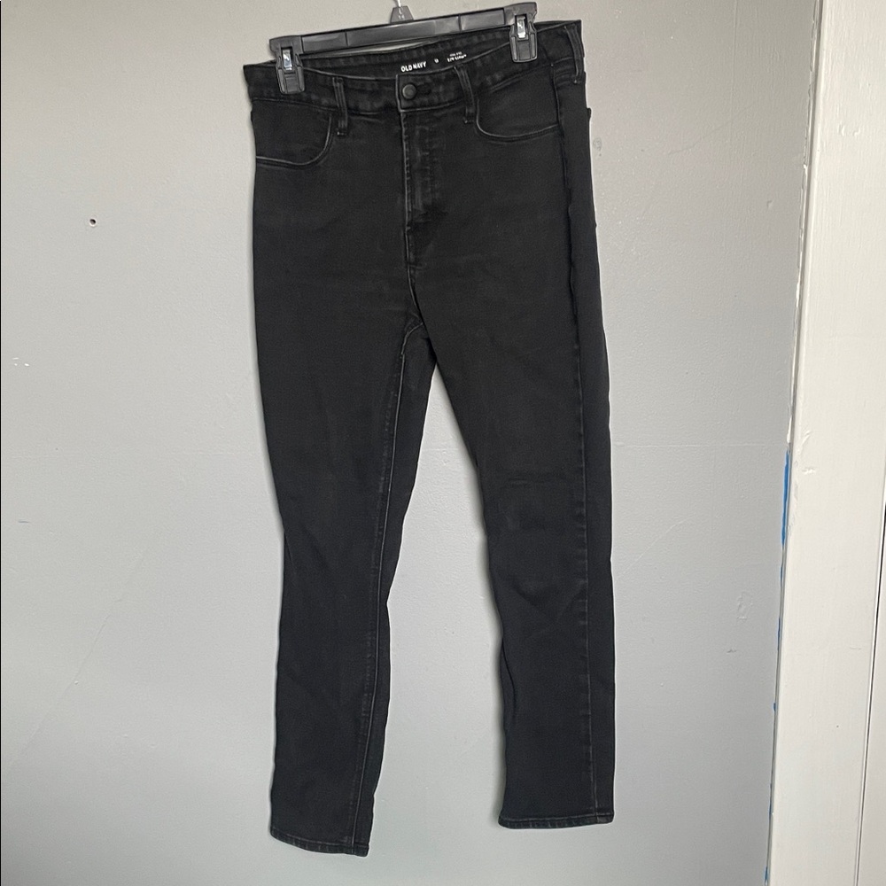Old Navy W’s Size 12 Black High Rise Straight leg denim jeans minimalist capsule